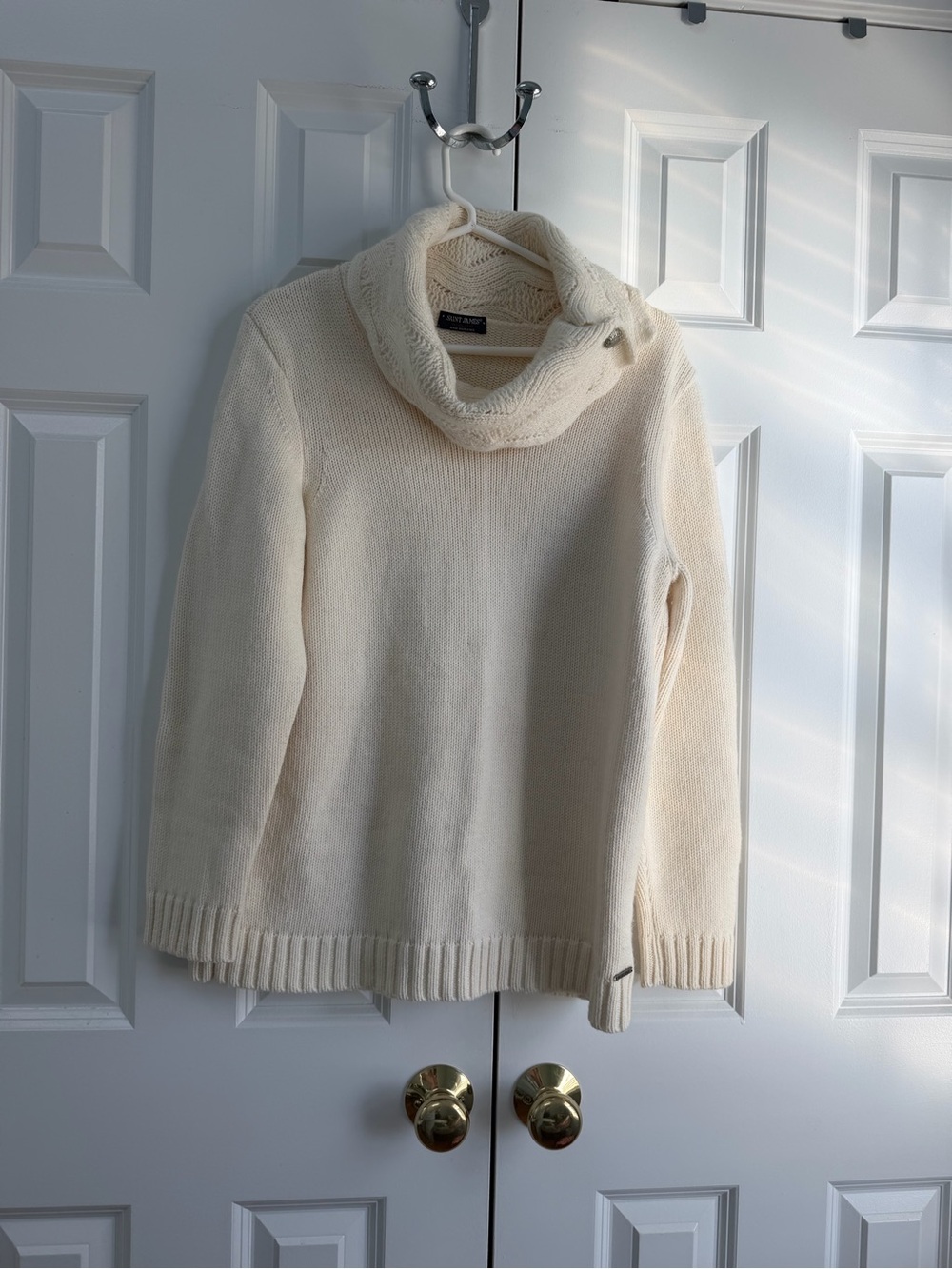 Saint James Cream Cowl Neck Sweater